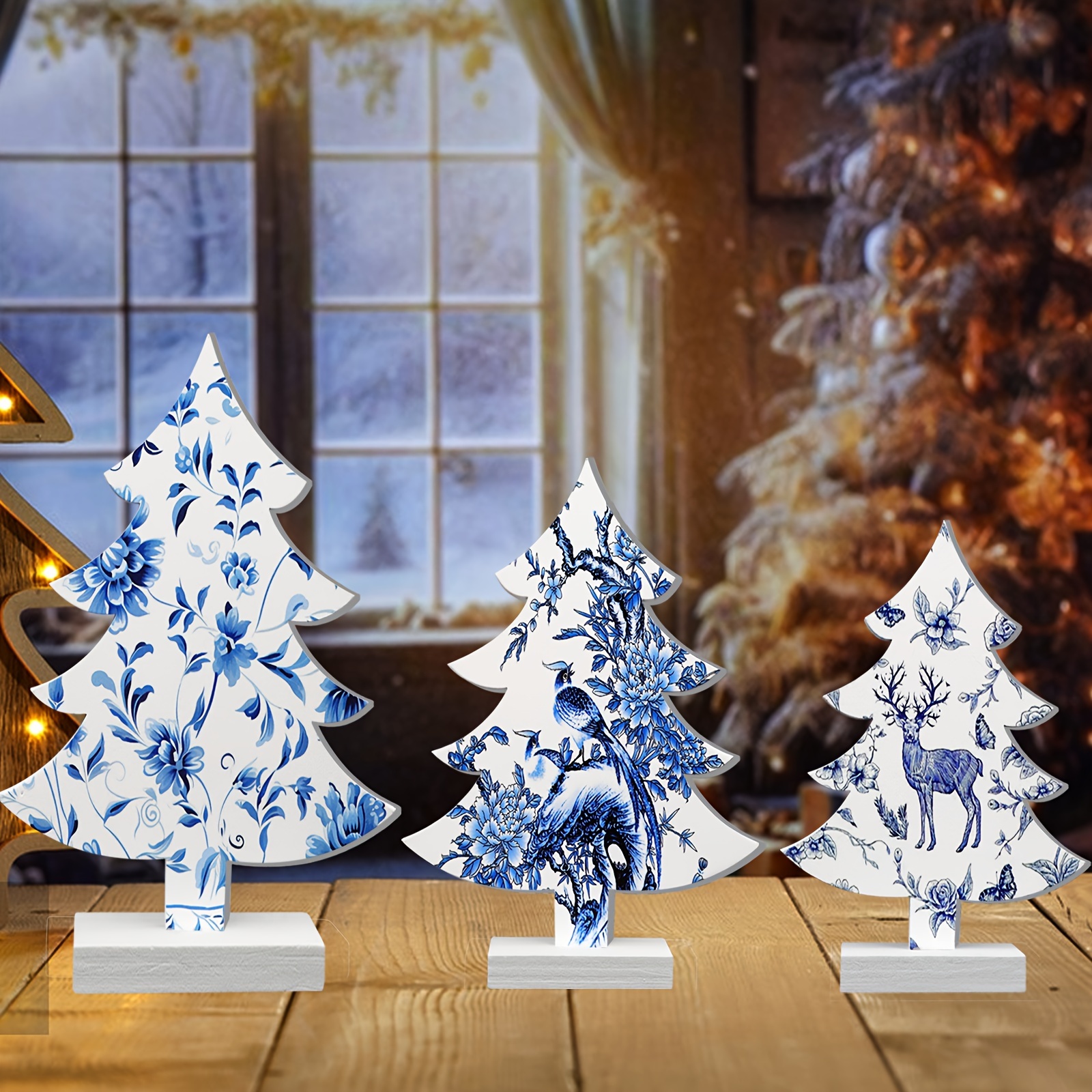 

3pcs Christmas Decor Christmas Decorations Wood Christmas Christmas For Table