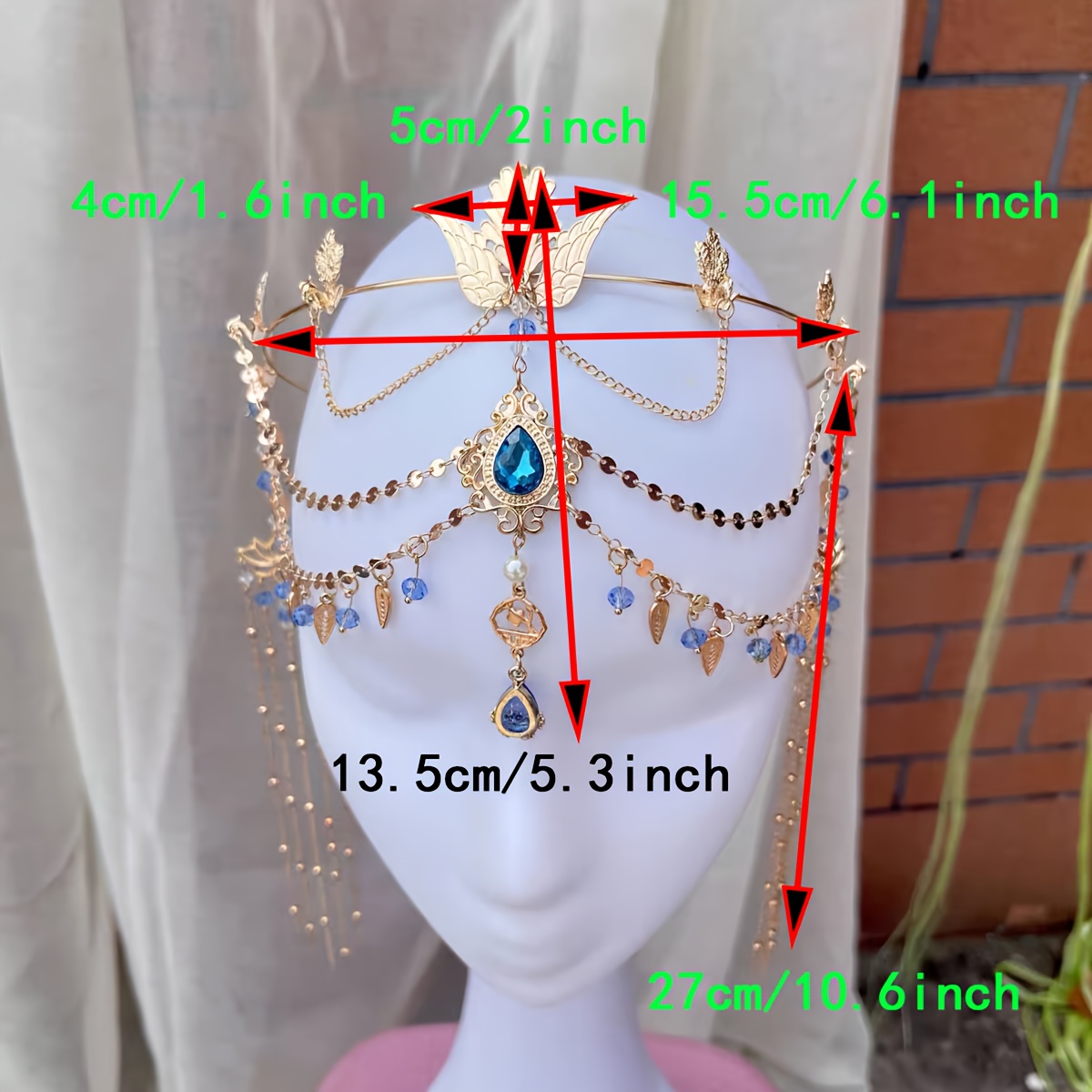 Princess Style Hanfu Forehead Ornament with Tassels
