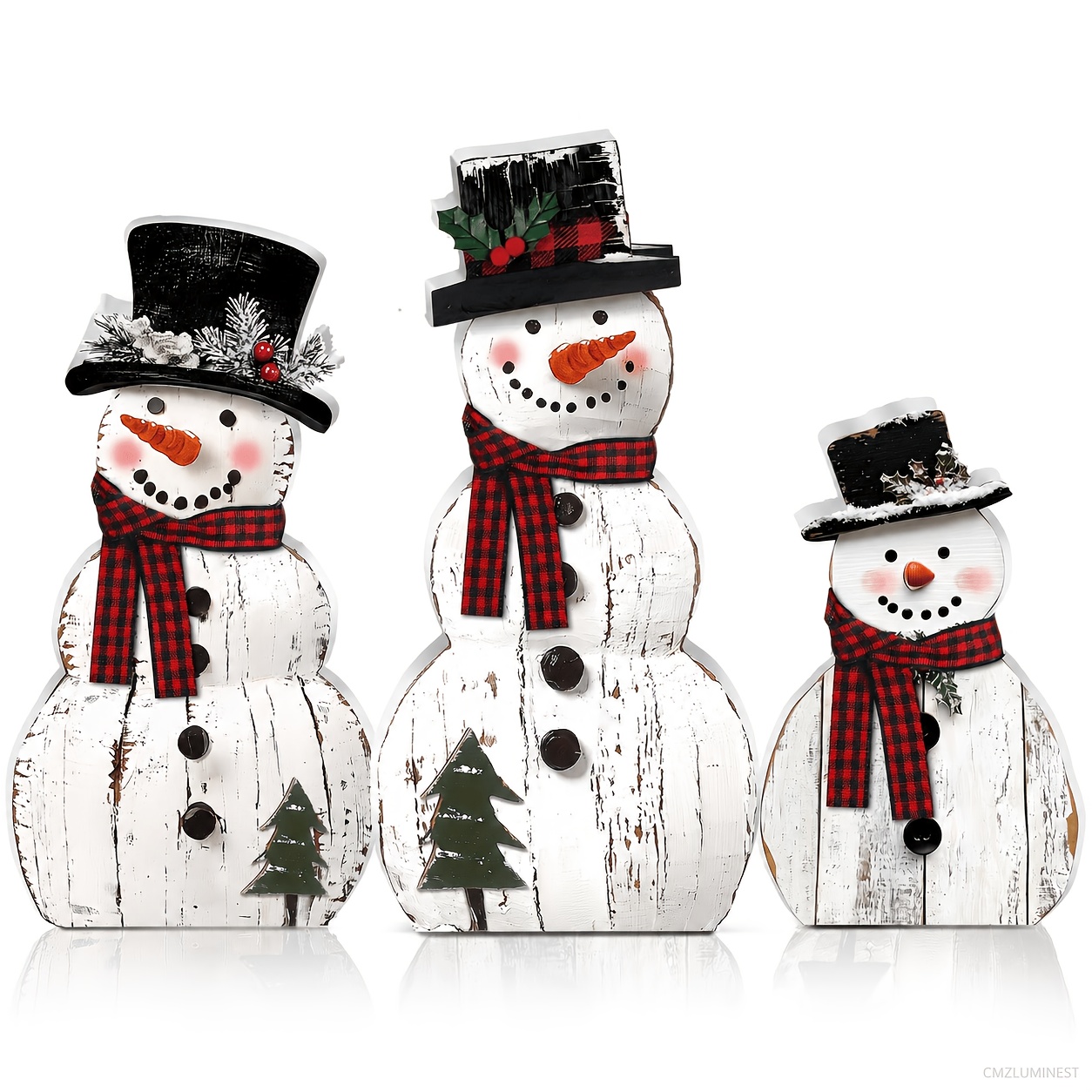 TEMU 3pcs Pcs Rustic Snowman Table Centerpieces - Artificial Decor With Neutral Suitable For Christmas, Xmas, Thanksgiving Table Settings,
