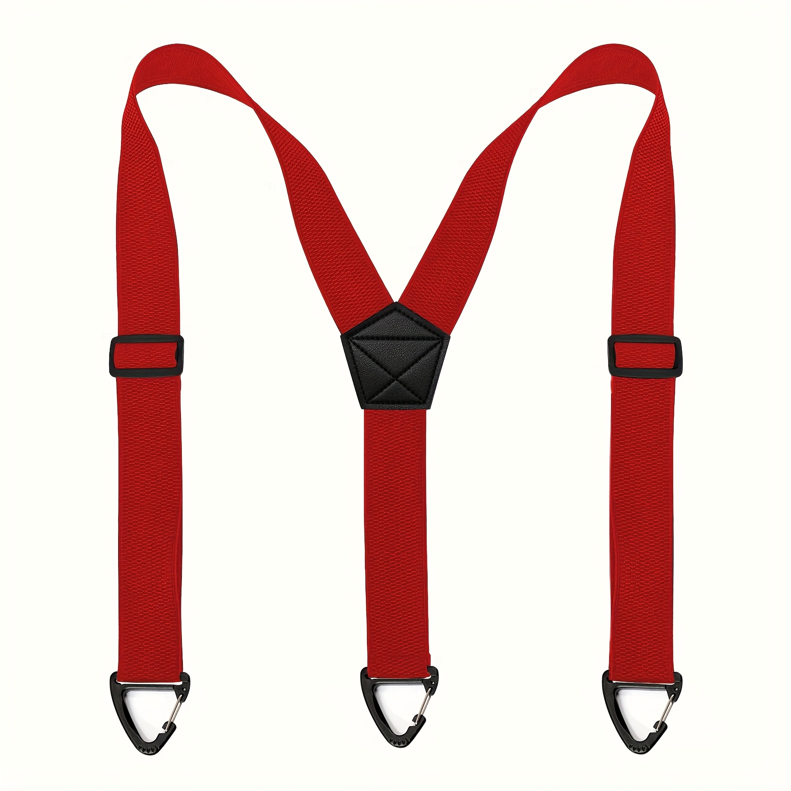 TEMU Suspender à 3 crochets pour hommes de 1.5 pouces, 3.8 cm de largeur de Y, style vintage, haute élasticité, tissu tissé, sangle réglable, avec