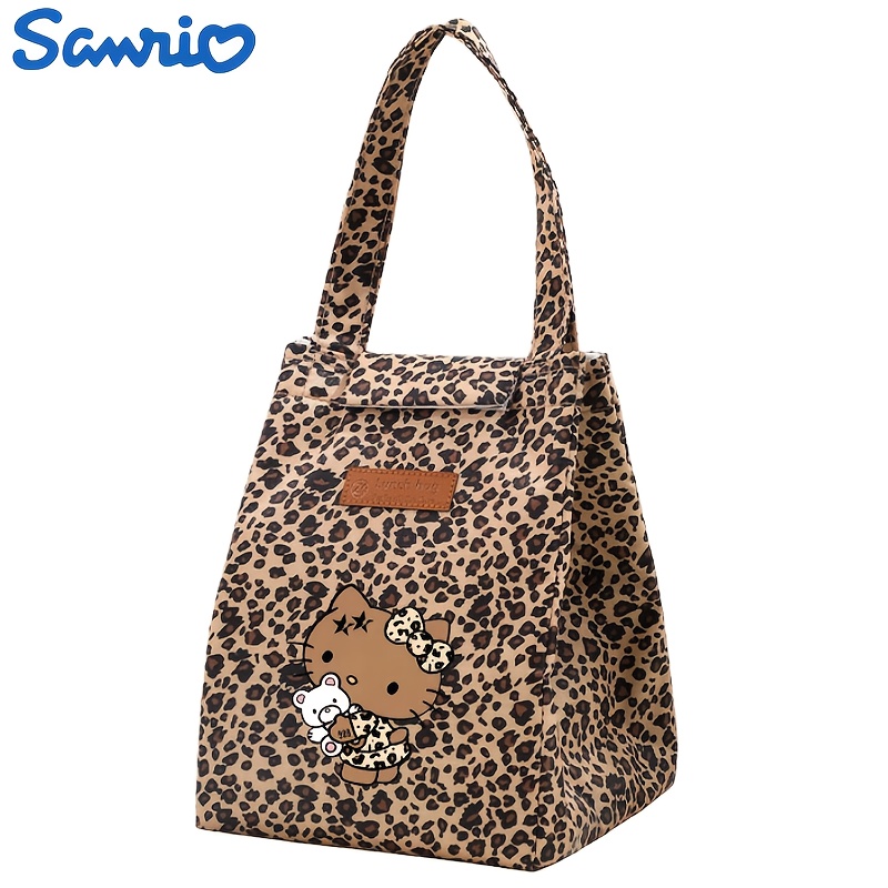 E-shop Leopard-Print Neue Großvolumige Lunchtasche, Isolierte Verdickte Alufolien-Lunchtasche, Modische Thermische Lunchbox-Tasche, Nicht