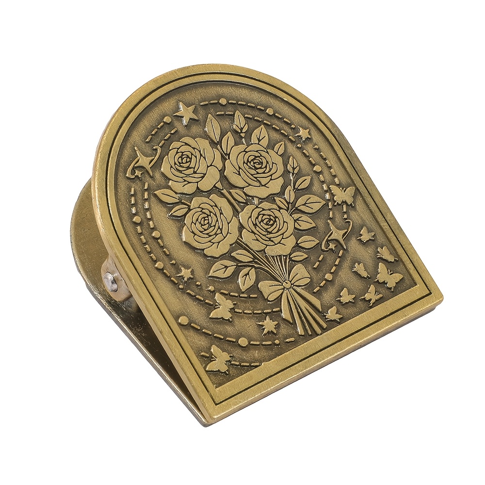 TEMU Retro Fantasy Theme Metal Bookmark Clip, Of Life/rose/flying Dragon Pattern Clip, Ideal Gift For Book Lovers And Enthusiasts