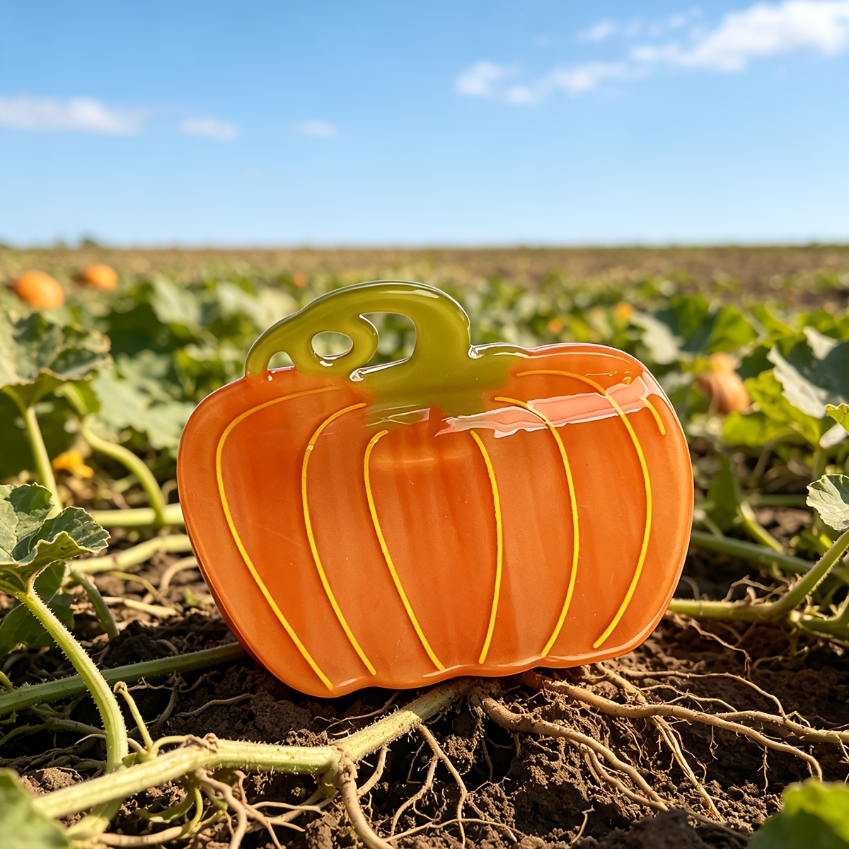TEMU Cartoon Pumpkin Shape Hair Claw Clip Glossy Fall Halloween Non-slip Shark Jaw Clip Casual Hair Accessories For Women