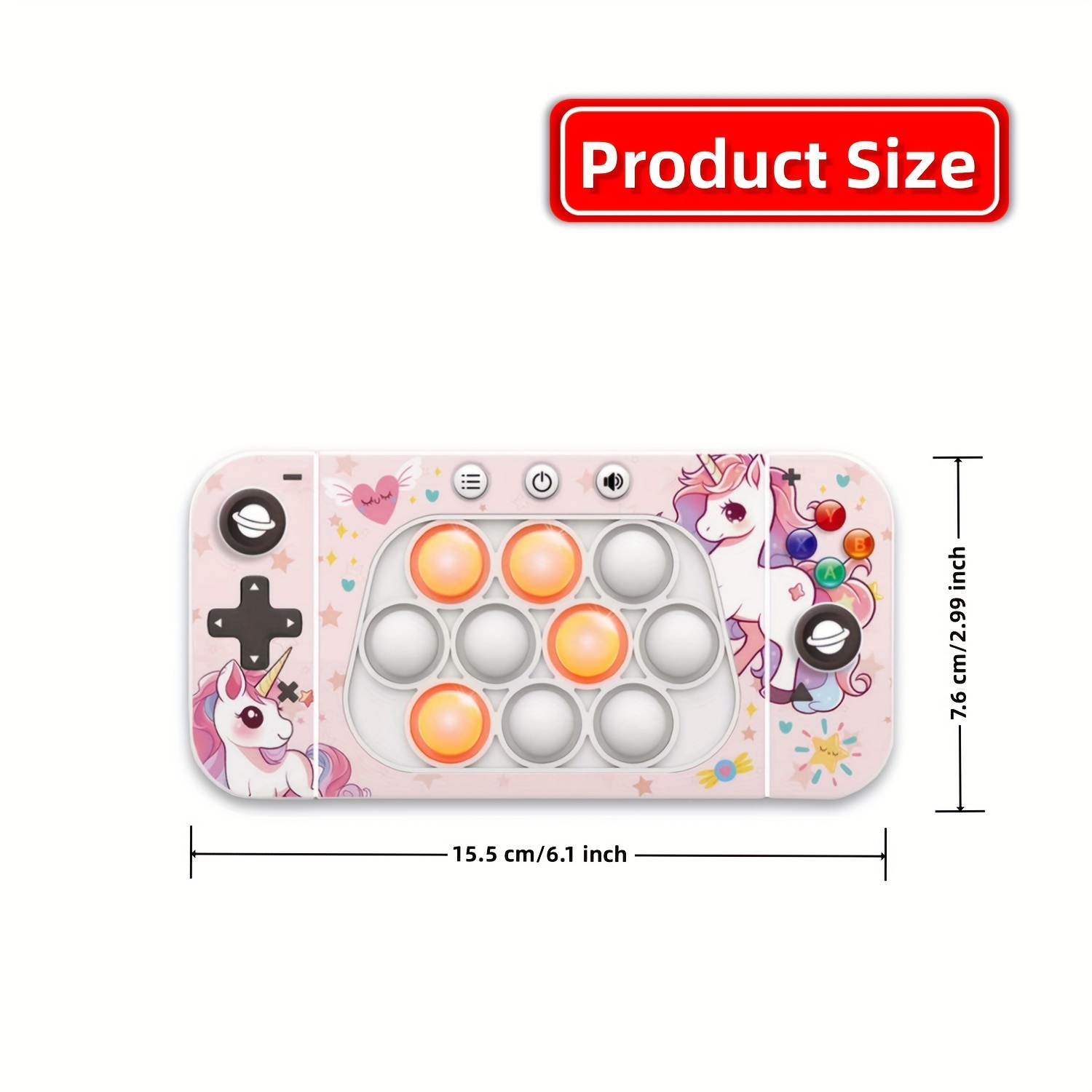 2pcs fast push handheld game pop light up game toys upgraded version 2 lightly push to turn off the lit bubbles fidget sensory toys