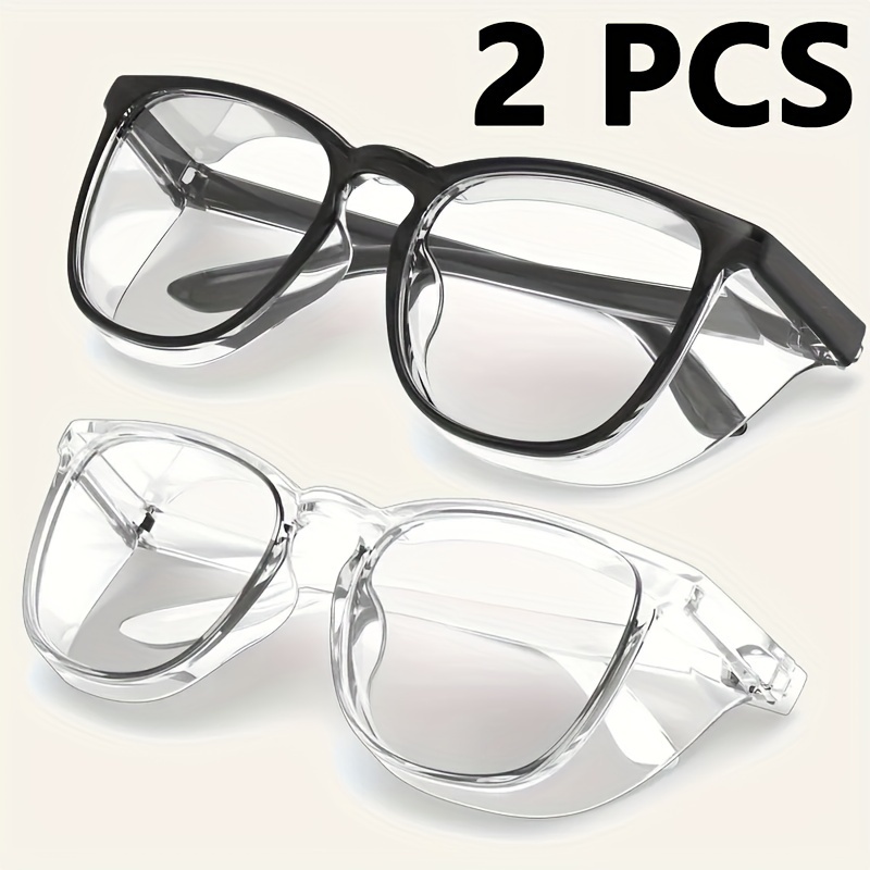 

2pcs Safety Goggles - & Dustproof, Plastic Construction For Eye Protection