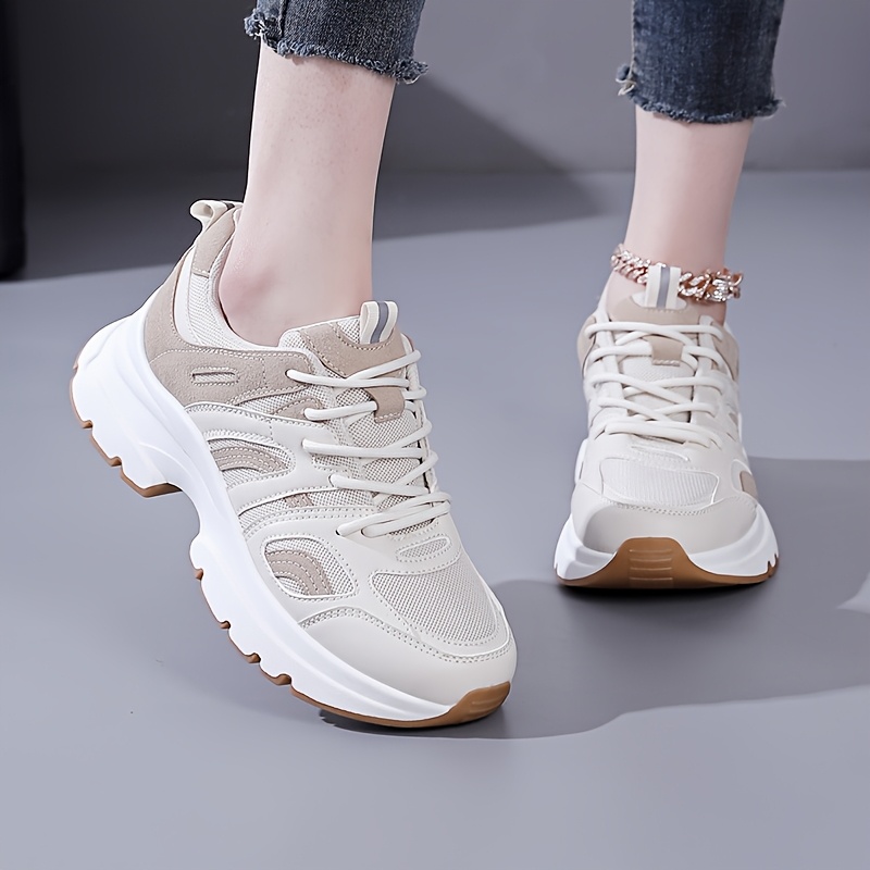 Women's Breathable Mesh Sneakers - Lightweight, Comfortable Low-Top Running Shoes with Casual Lace-Up Design for All Seasons