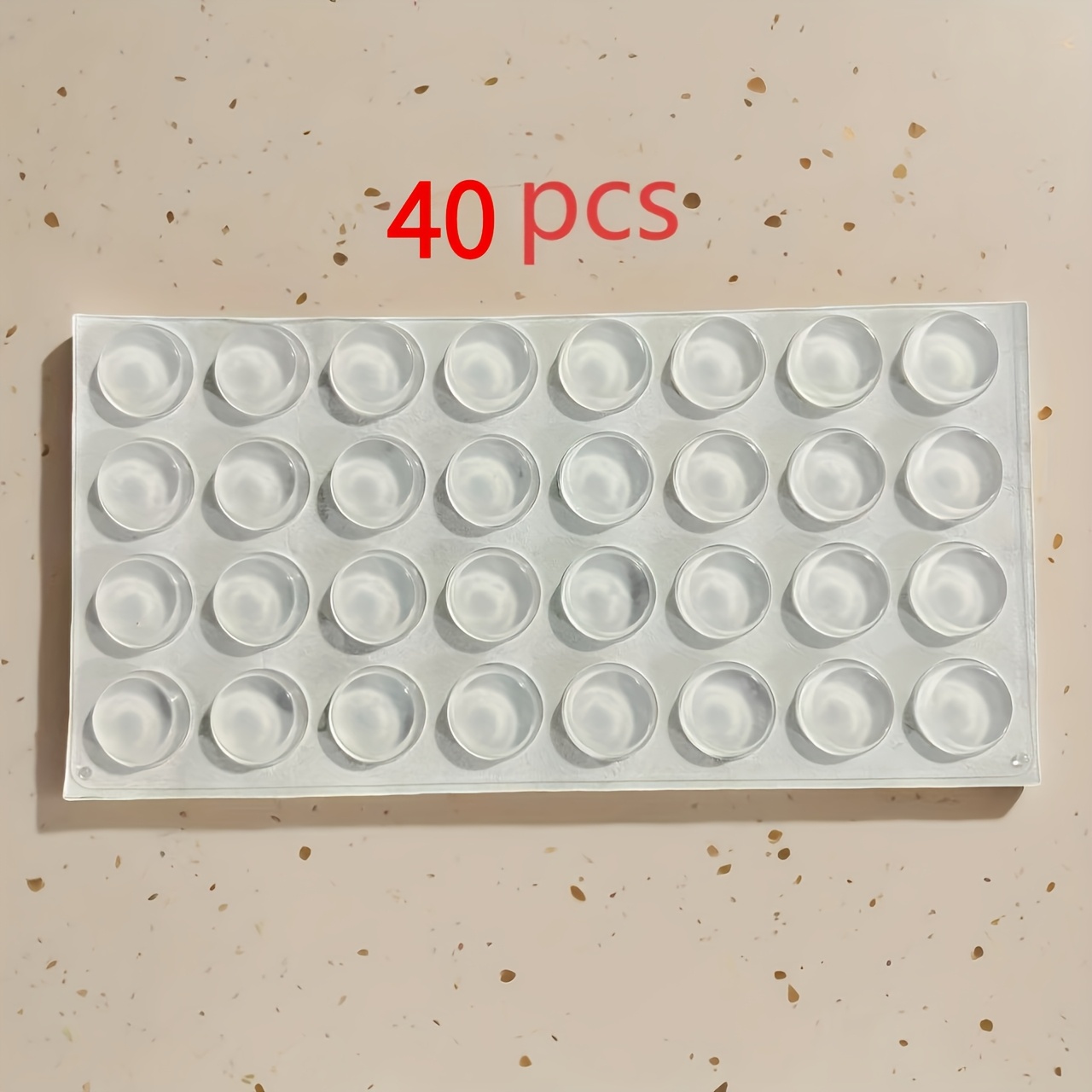 TEMU 40pcs Set Of Transparent Self-adhesive Rubber Bumpers, Handle Cushions, Self-adhesive Silent Shock-absorbing Protective Pads, Home Decoration