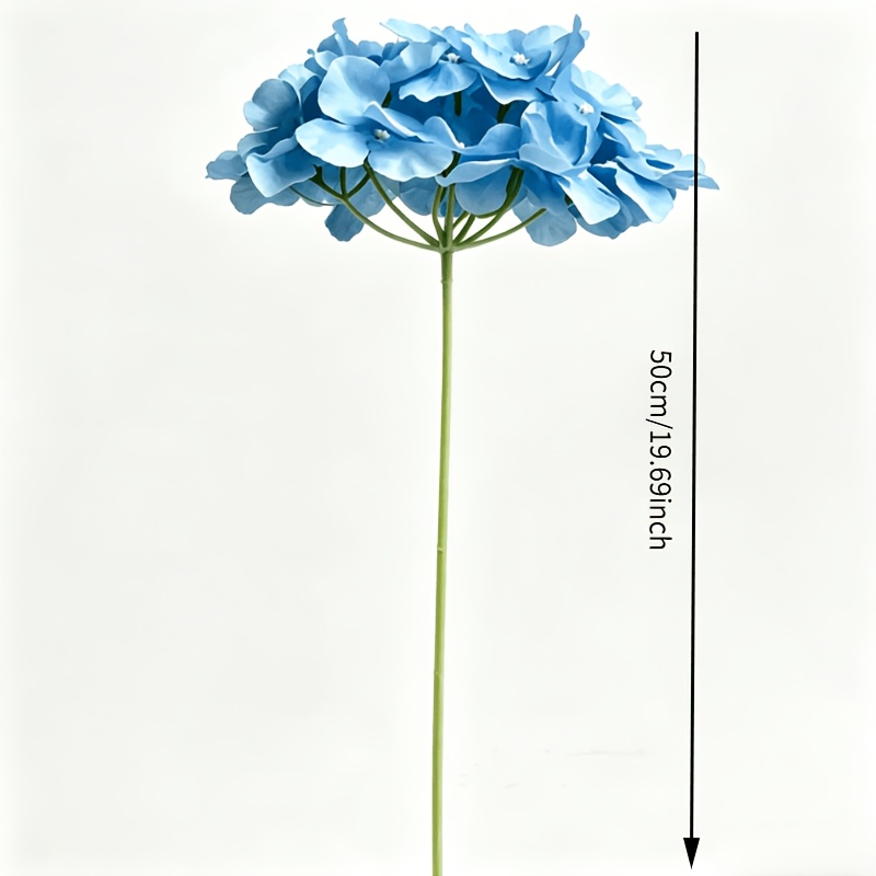 TEMU 5pcs Set Of Large Artificial Blue Hydrangea Flowers, Made Of Plastic For Indoor And Outdoor Use. Luxurious And Full With Texture. Perfect For