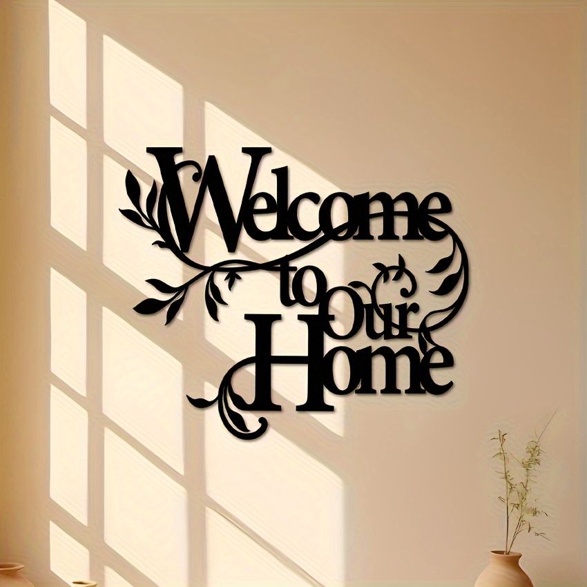 

unique" Charming Metal Welcome Sign For Home - Wall Hanging Decor For Porch, Living Room & Garden Gate