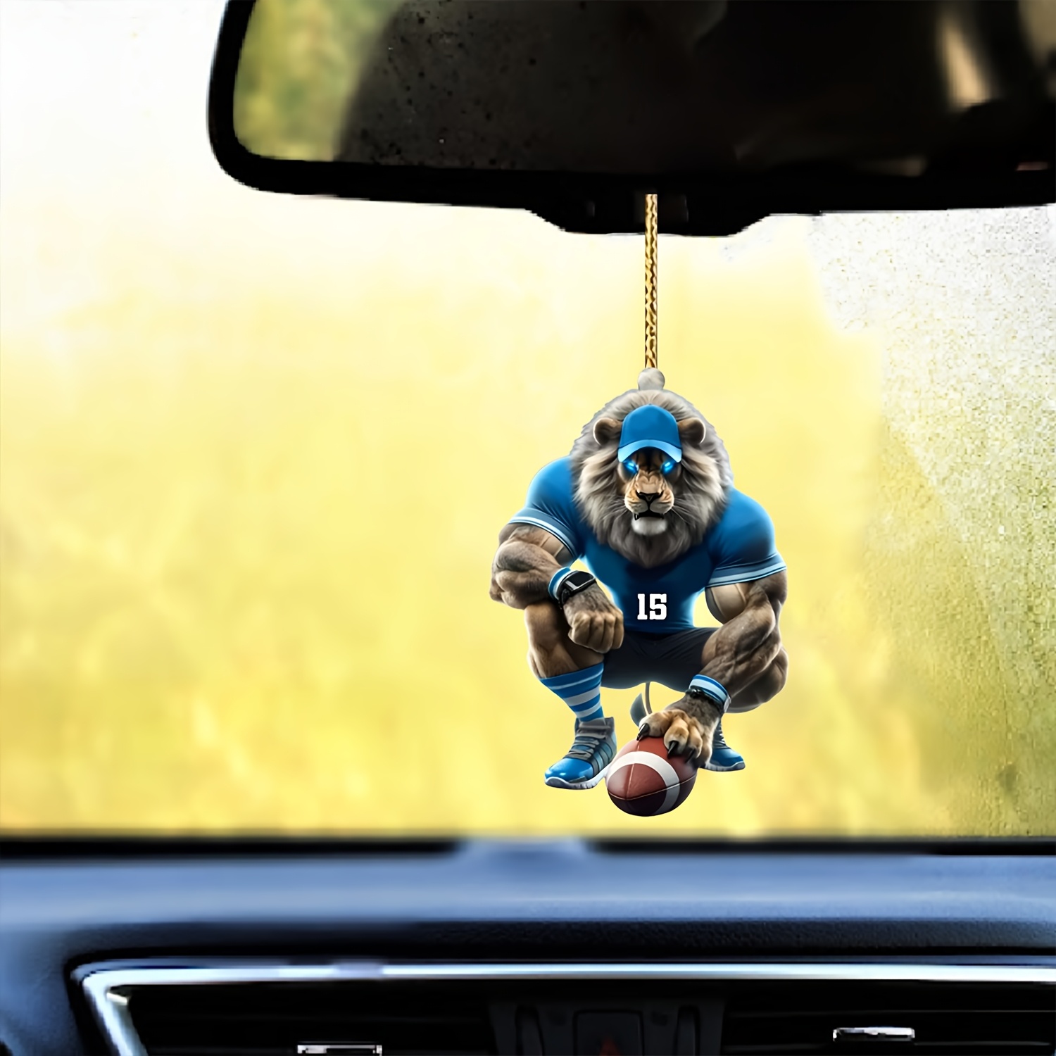 

Lion Football Player Acrylic Pendant - Decor For Car Mirror, Home & Kitchen, Bags & Keychains - Ideal Holiday Gift