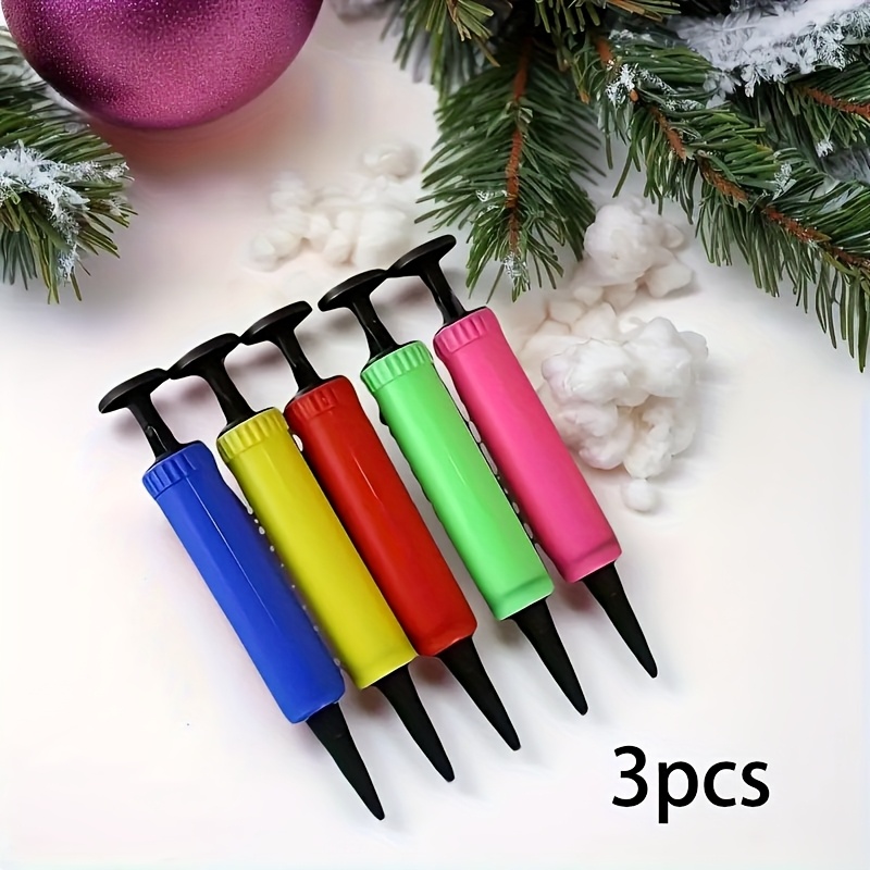 E-shop 3er-Set Bunte Ballon-Handpumpen - Manuelle Luftpumpe mit gemischten Farbdüsen, geeignet für Halloween, Weihnachten, Hochzeiten, Geburtstage,