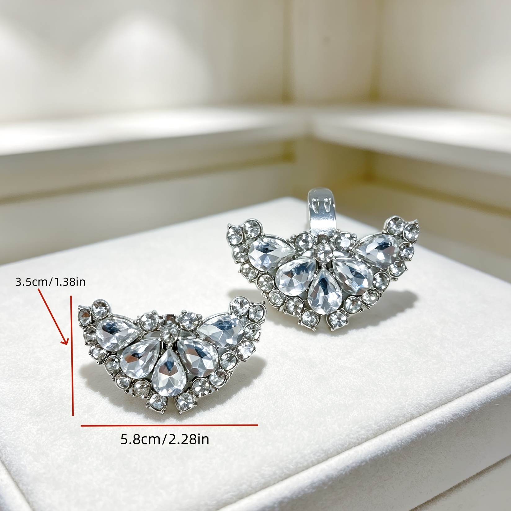 TEMU A Pair Of Detachable Glass Metal Shoe Buckles For Diy Shoes, Bags, Clothing, And Other Accessories