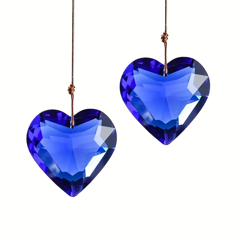 TEMU 2-Pack de 30mm de décorations de cœur en cristal, 2-Pack de cadeaux de Saint-Valentin, d'anniversaire et de Noël, 2-Pack de pièges à lumière en