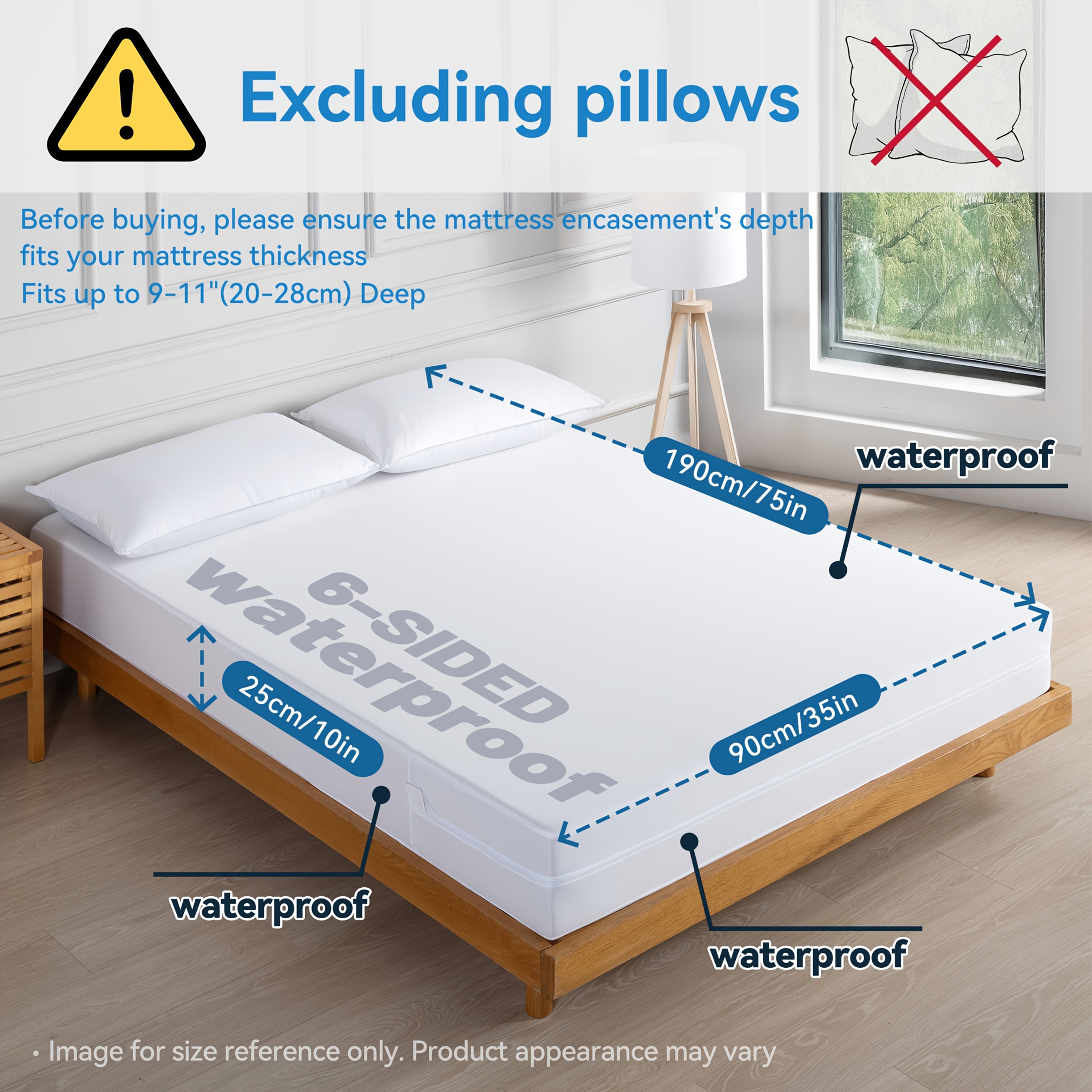 TEMU Ultra Soft-premium Mattress Cover With Zipper, 100% Waterproof Six-sided Full Mattress Cover, 360-degree Dust-proof And Liquid-proof Mattress