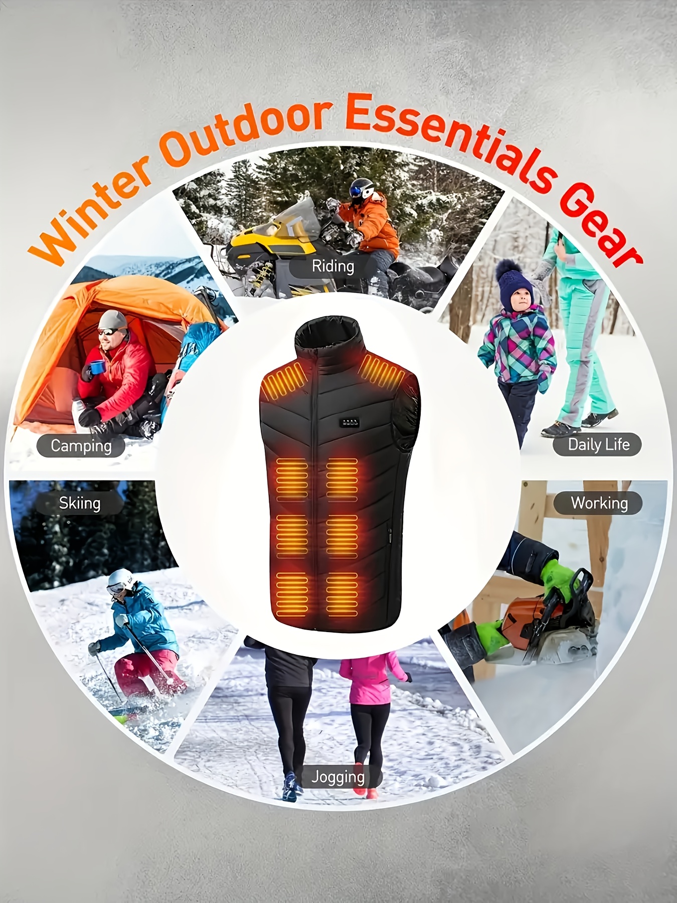 21 Zone Winter USB Electric Heating Vest for Men Outdoor Skiing for Warmth Womens Adjustable Temperature Heating Suit 240914