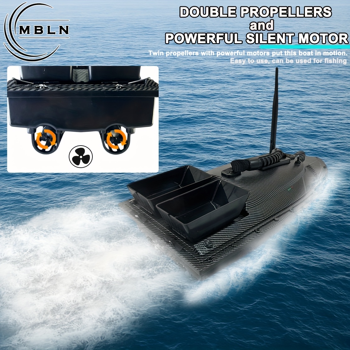 Bateau Appât De Pêche Télécommandé GPS - Batterie 12000mAh, 500m De Portée