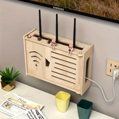 Tv Router Box Design Router Storage Box Wall White Box Router Shelf TV Cable Hide Box Wifi ...