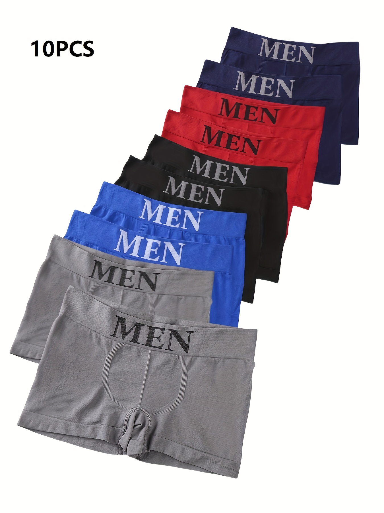 Mixed Color 10 Pcs Men's Briefs Men's Boxer Sports Seamless Comfortable Breathable Boxer Jumpsuit