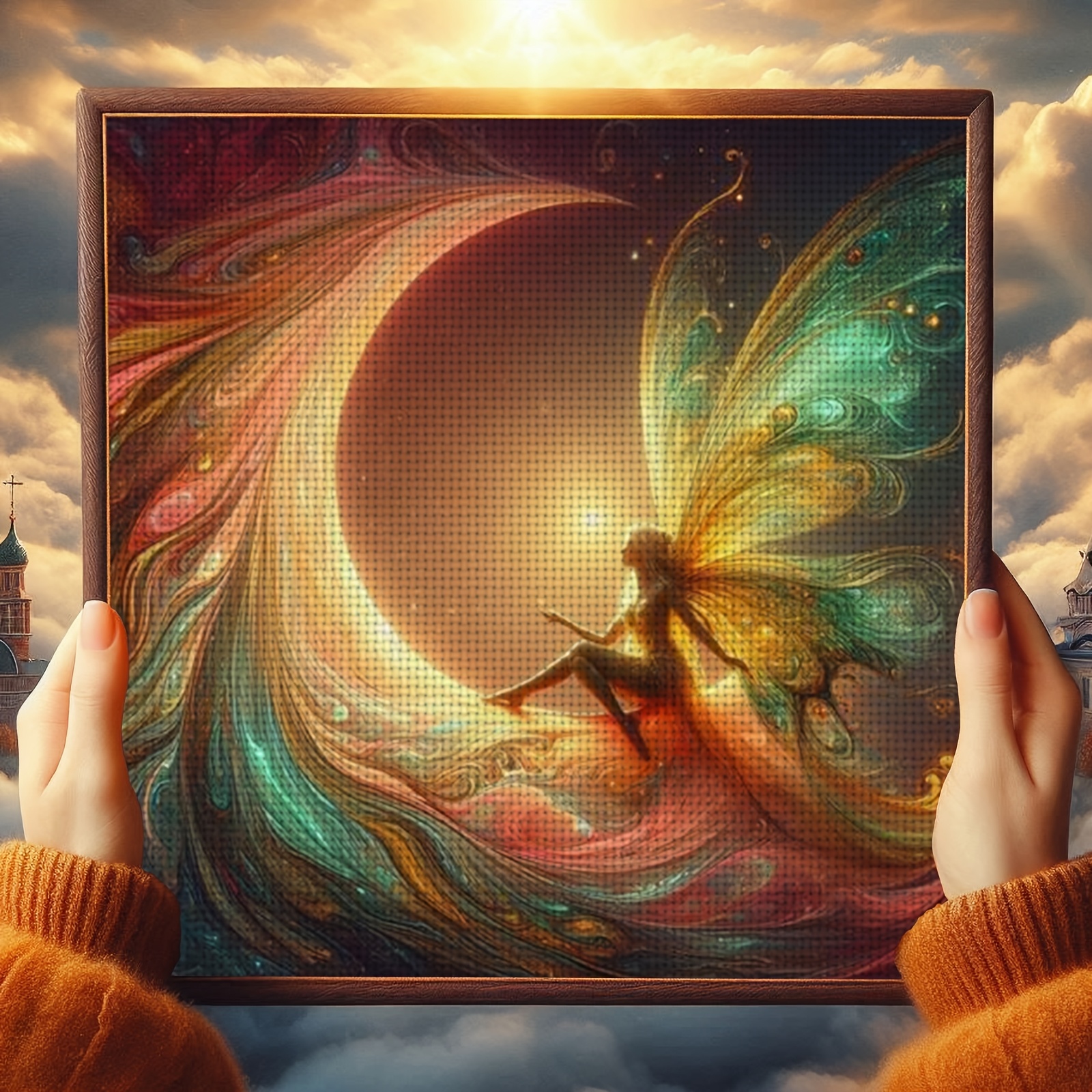 Cross Stitch Kit, Fairy Sitting Under The Tree Pattern