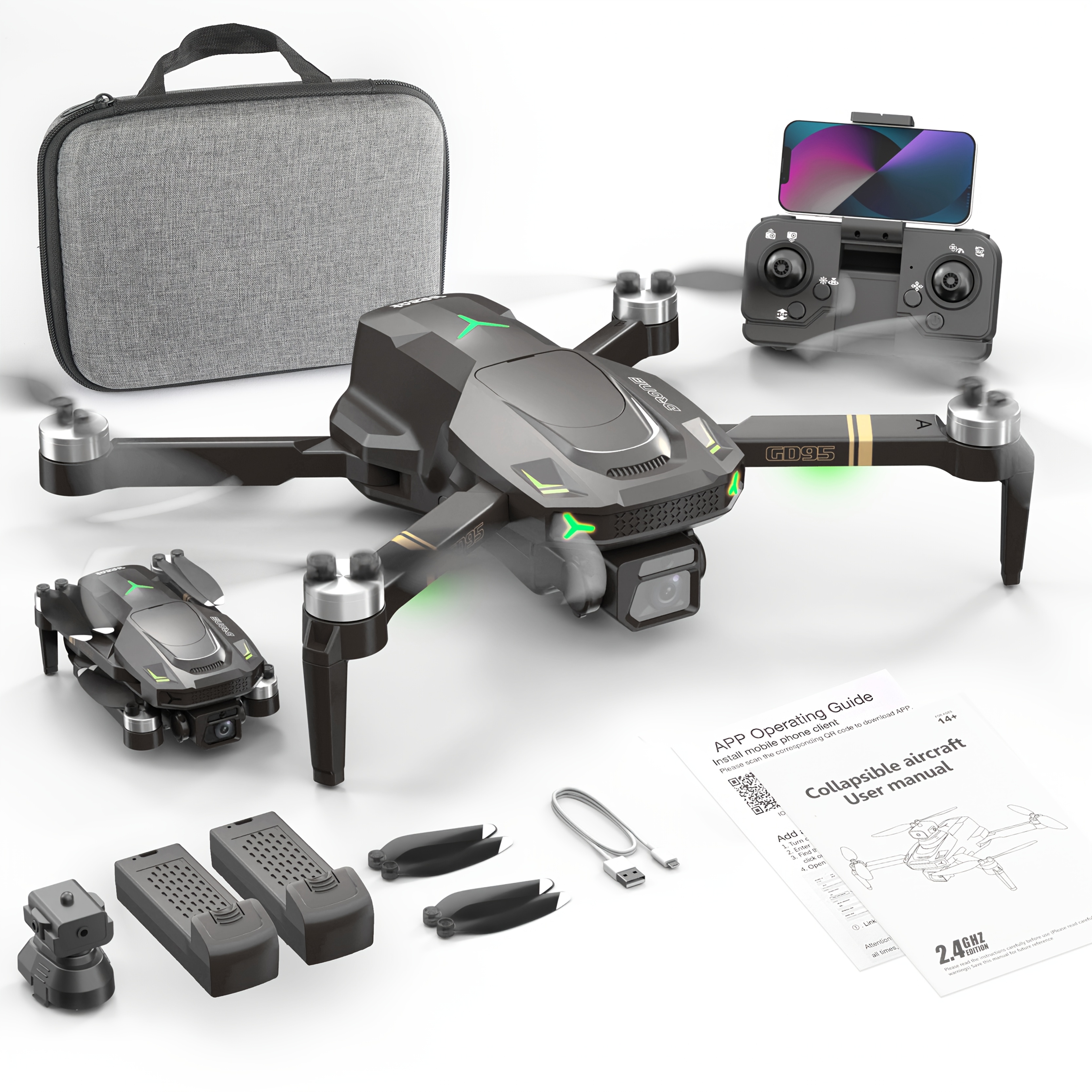 Image of Gd95 Dual Battery Dual Long , Dual Camera 480p Hd Shooting 360° Tumbling, Accurate Hold, Aerial Drone - For Boyfriend's Christmas And Birthday Gift!