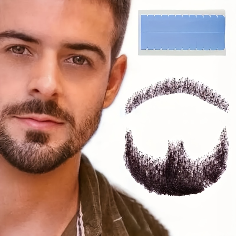 E-shop Vollhaar-Fake-Bart, handgefertigt für Halloween Cosplay und Partys - Lustige Bühnenperformance-Make-up-Ergänzungen, Gesichtshaare, inklusive 12