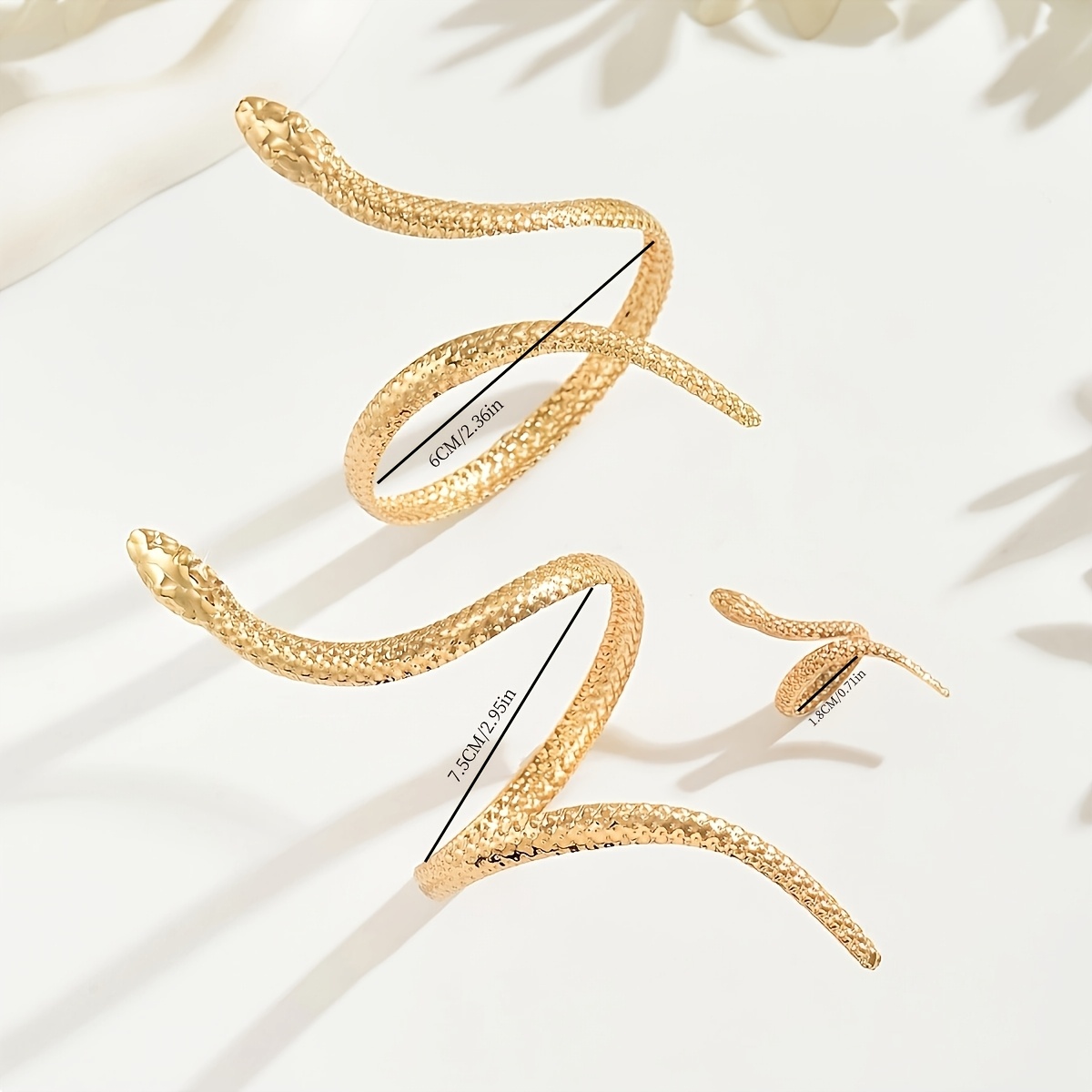 Snake Bracelet Ring Set Punk Style Women's Jewelry
