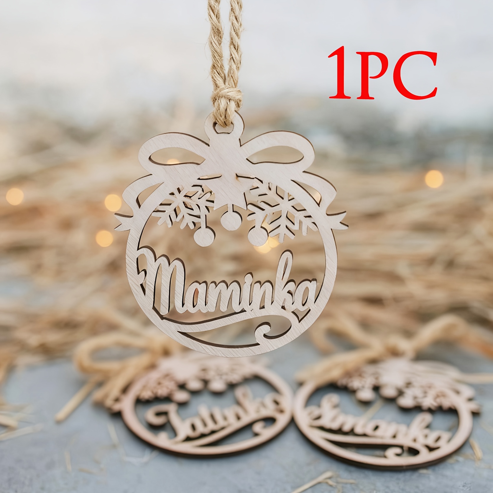 TEMU 1 pz/5 pz Ornamento di Natale in legno personalizzato, Meringhe di Natale, Decorazioni per di Natale di famiglia, Regali di Natale, festivi a di