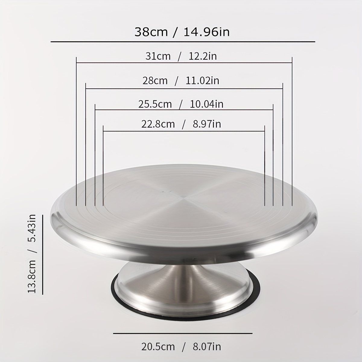 Image of 1pc, Premium Stainless Steel Rotating Cake Stand - Swivel Cake Turntable For Cake Decorating, Holiday Party Supplies And Cupcake Display