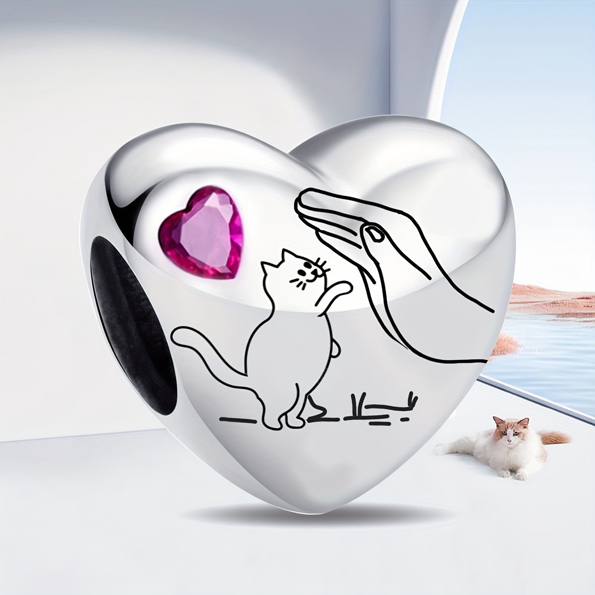 Image of 1pc 925 Silver-plated A Cat Charms For Women Bracelet Bangle And Necklace Additions Fine Ladies Jewelry Making