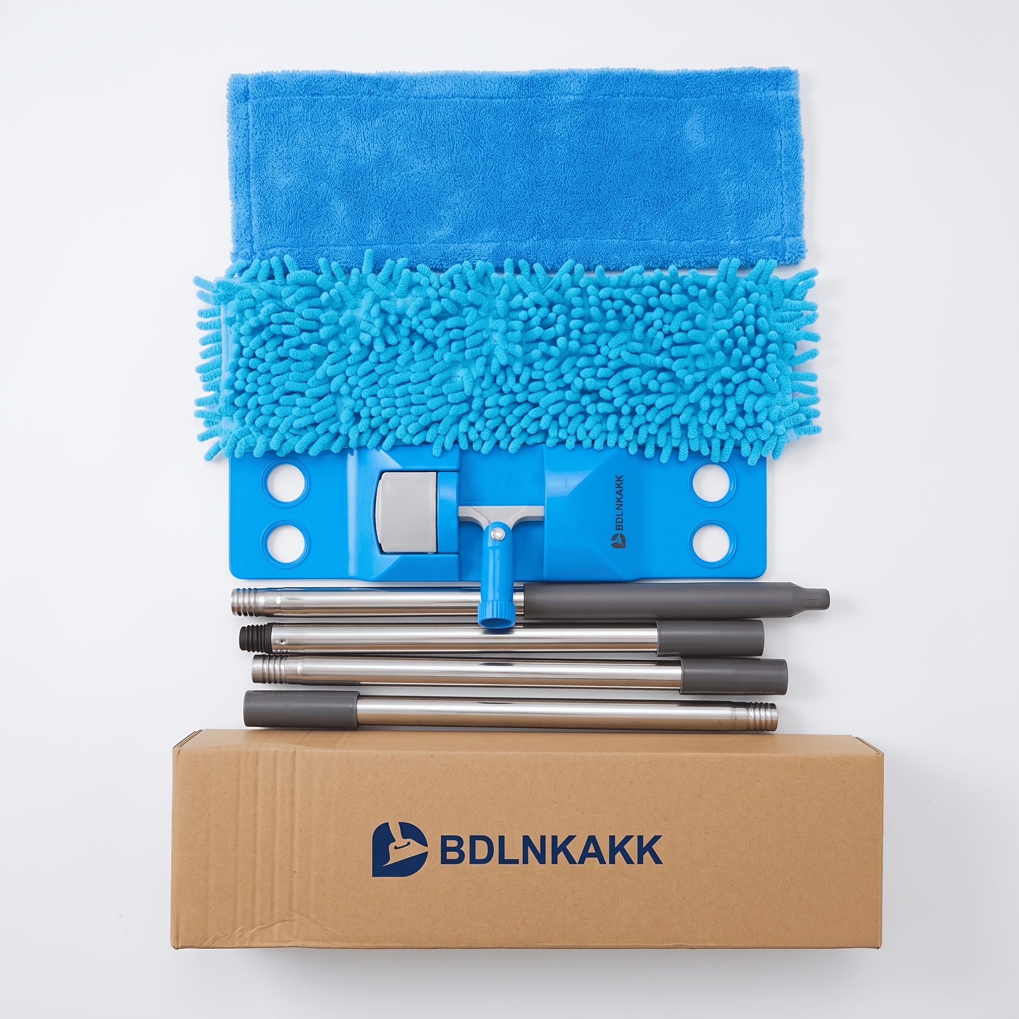 TEMU Bdlnkakk Chenille Floor Mop System - 1 Mop & 2 Washable Microfiber Replacement Pads, Joint & Telescopic Handle For Wet/dry Cleaning, Hardwood &