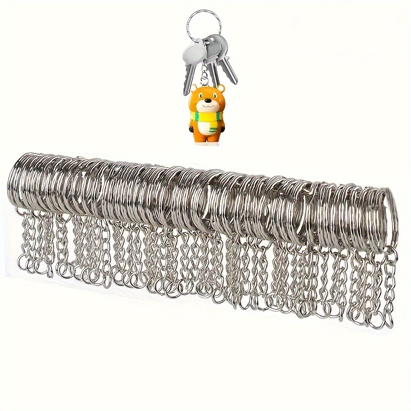 

Lot de 60 porte-clés à fabriquer avec maillons de chaîne - Matériau en fer - Idéal pour la création de bijoux et les accessoires de porte-clés