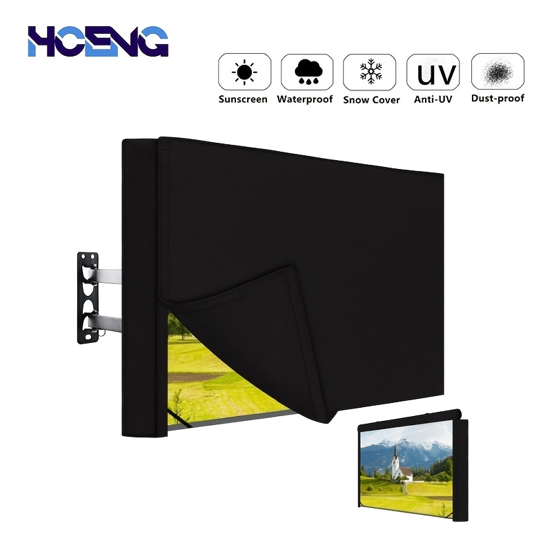 

1pc Outdoor Tv Cover - Waterproof, Sun & Dust Protection, Breathable Polyester, For 40-58 Inch Tvs, Tv Protection, Garden