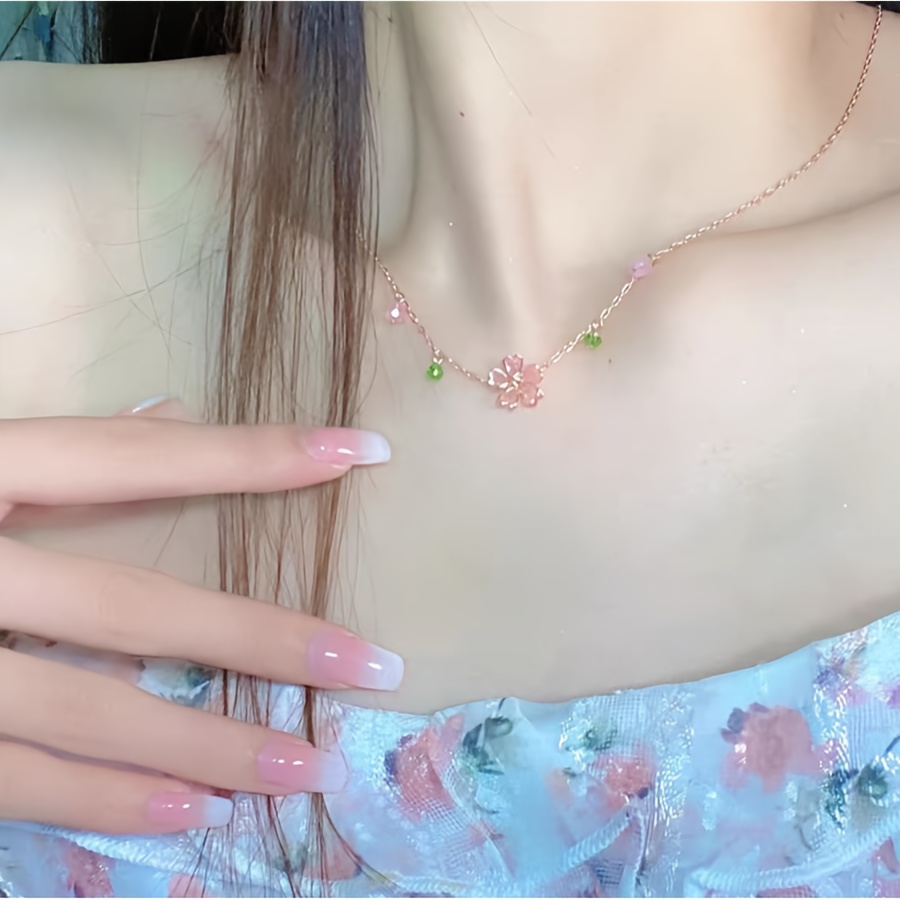 Image of A Minimalist And Fashionable Women's Pendant Necklace With Cute Summer-themed Cherry Design, Featuring A Unique Style And A High-end Aesthetic
