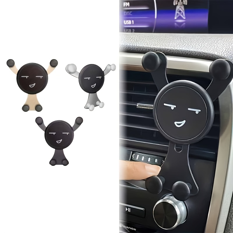 

1/2pcs New Car Phone Holder, Funny Style, Material, Rotatable Car Vent Phone Holder, Mobile Phone Gps