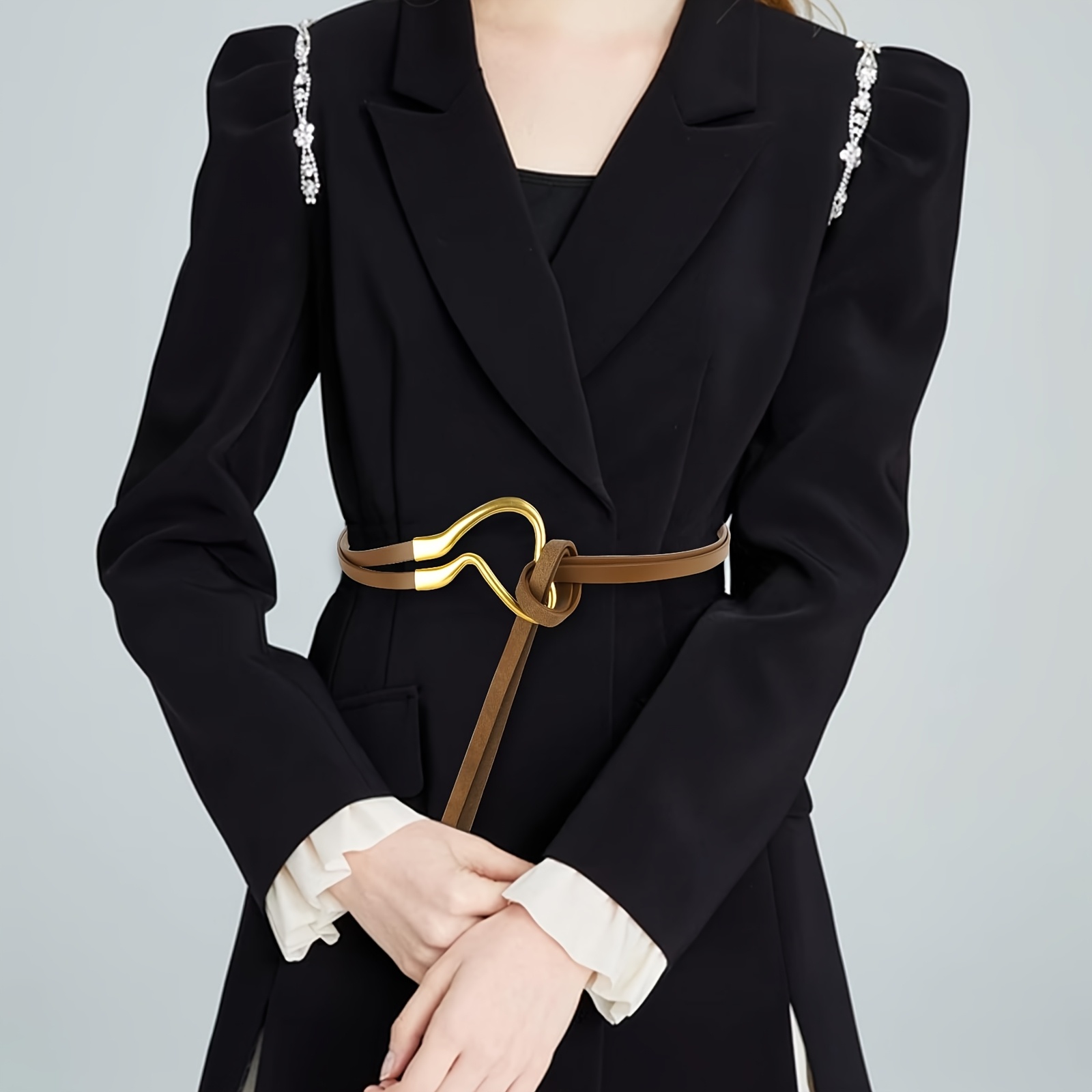 womens leather belt dress belt fashion skinny belt tie a - Temu Kuwait