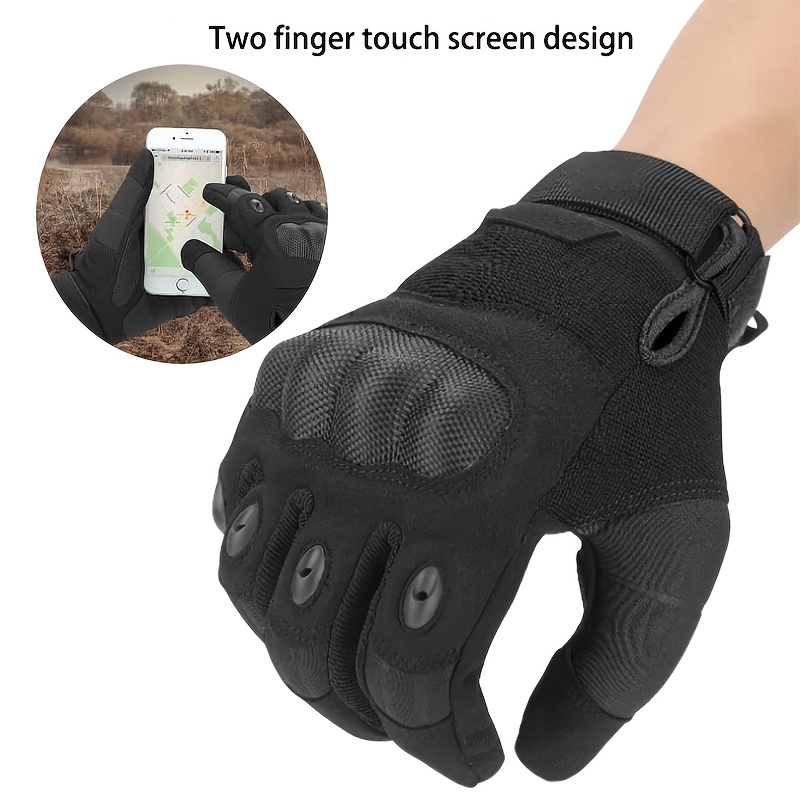 

Men's Touchscreen Tactical Gloves - Hard Shell & Palm Padding For Motorcycle, Cycling, Airsoft, Hunting, Hiking & Climbing