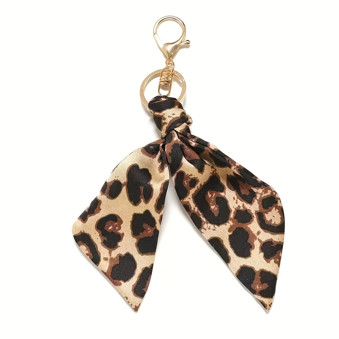 TEMU Nuovo portachiavi in tessuto con stampa leopardata, 1 pezzo, accessorio per borse, portachiavi da donna per Natale