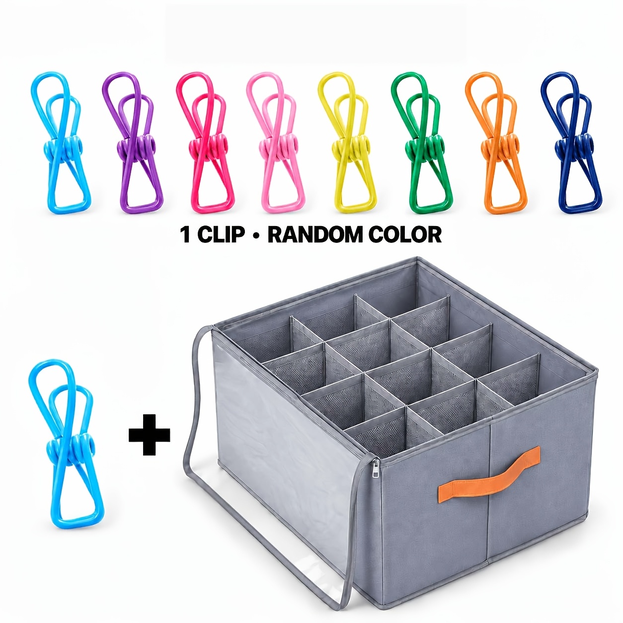 TEMU Juego de y clips plegables aleatorios para guardar zapatos debajo de la cama, contenedor de almacenamiento de gran capacidad lavable de tela