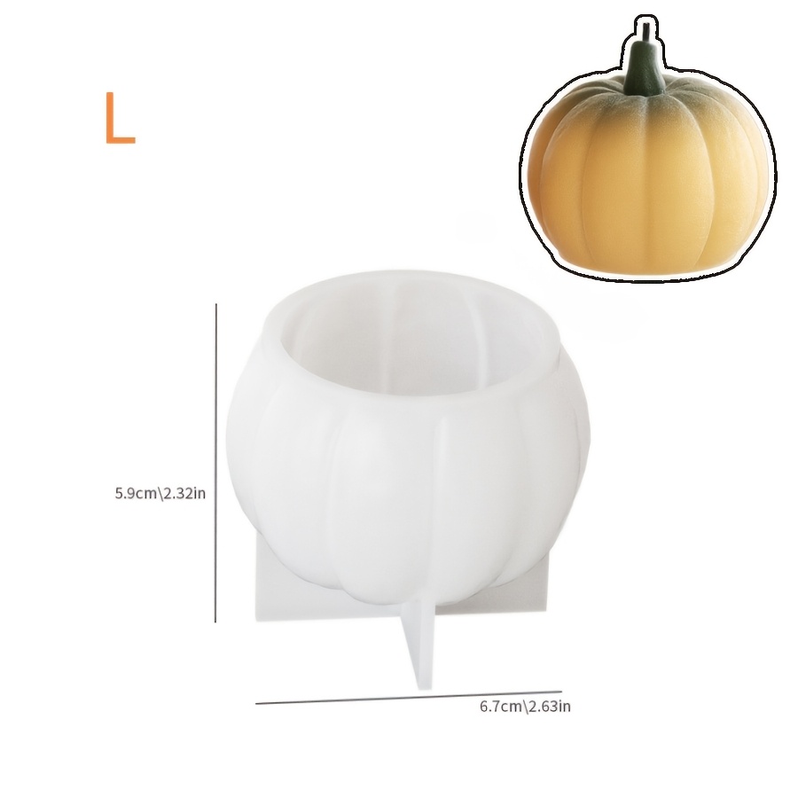 TEMU Stampo in argilla, S/M/L, stampo in silicone per candele aromaterapiche a forma di zucca di Halloween, stampo in resina di gesso per decorazioni