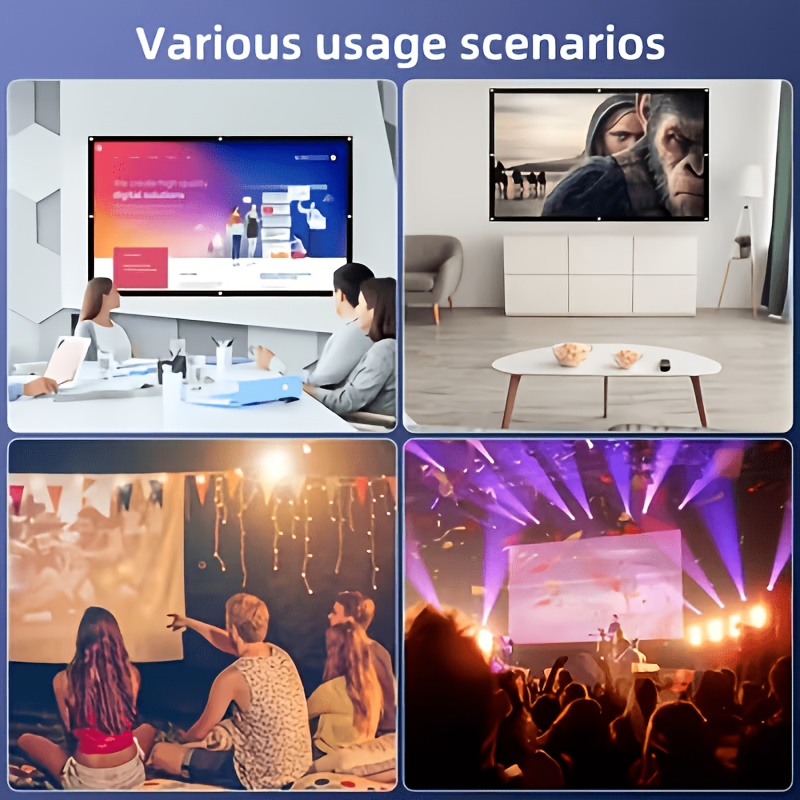 60-Inch 4K HD Foldable Projection Screen, Washable & Lightweight