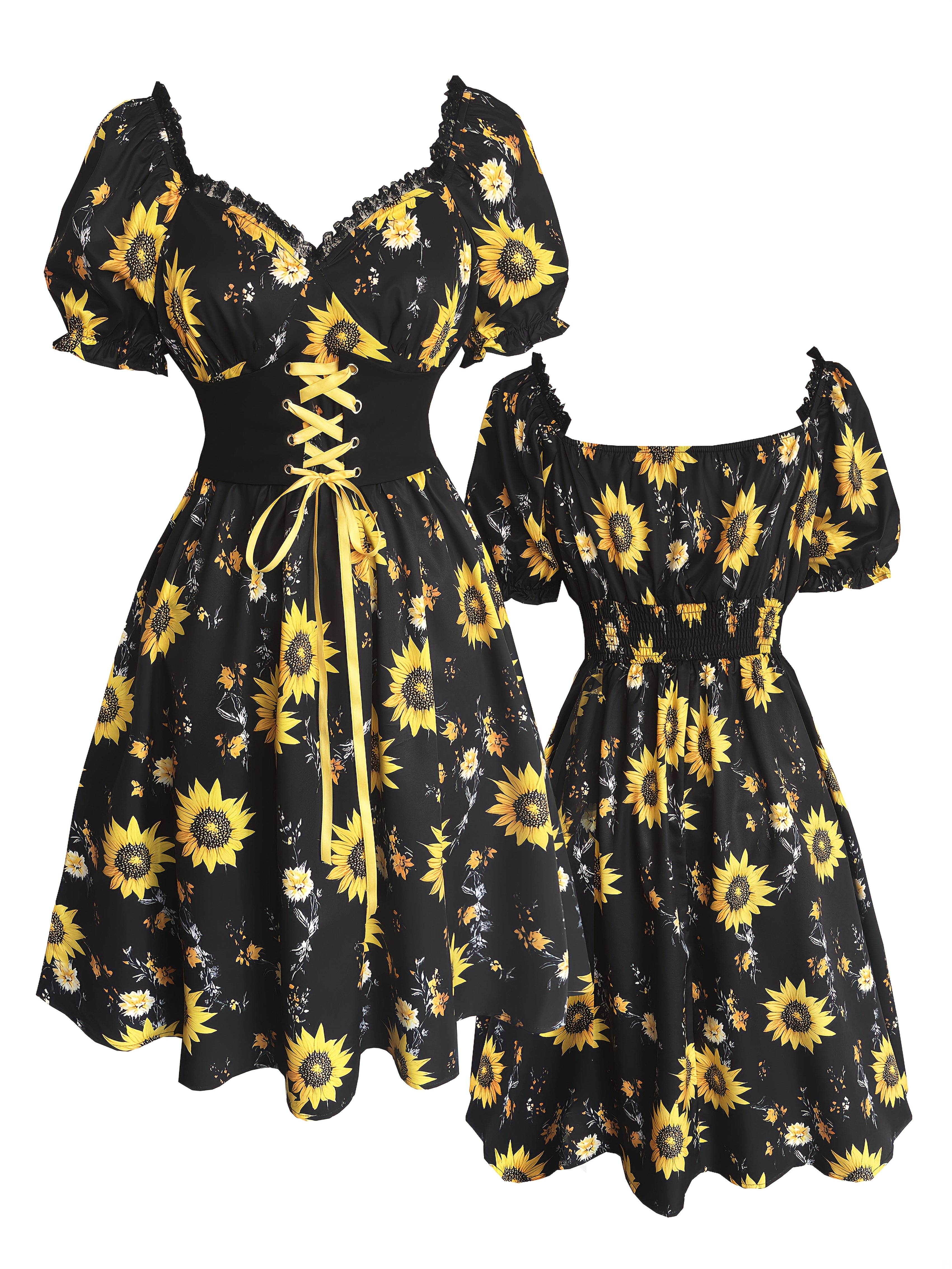 sunflower dress sold on Temu United States