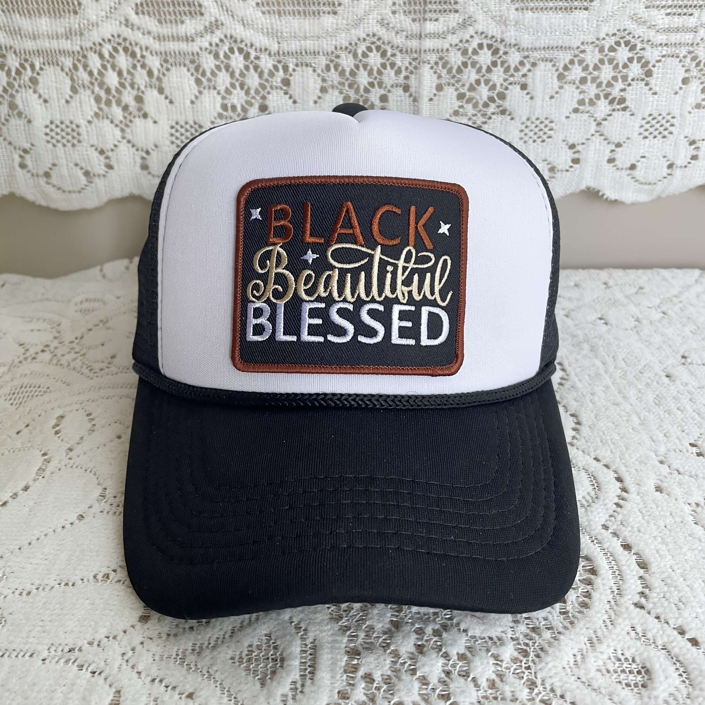 

1/2pcs Blessed Embroidered Patches, Trendy Iron-on/sew-on Appliques For Trucker Hats, Backpacks, And Apparel - And Stylish Decorative Patches For Clothing Accessories