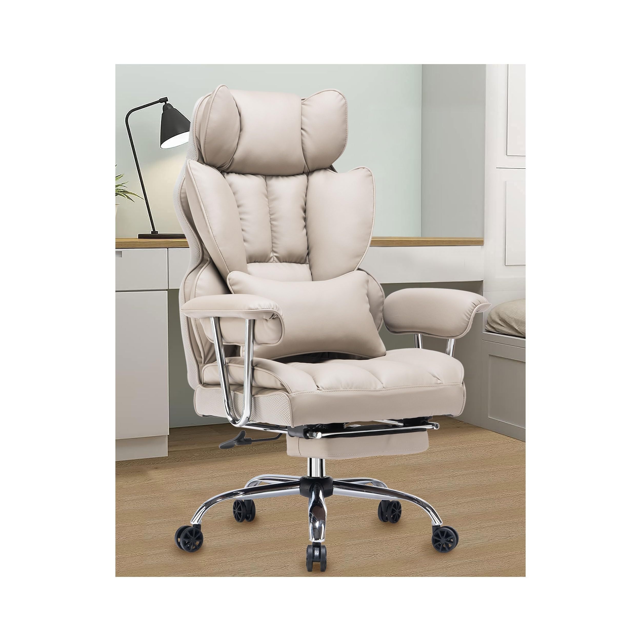 

Desk Office Chair 400lbs, Big And Tall Office Chair, Computer Chair, Executive Office Chair With Leg Rest And Lumbar Support