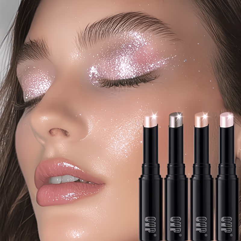 4pcs High-shine Eyeshadow Sticks, With , Can And Used As Eyelid Liner, Highlighter, Or Eyeshadow.