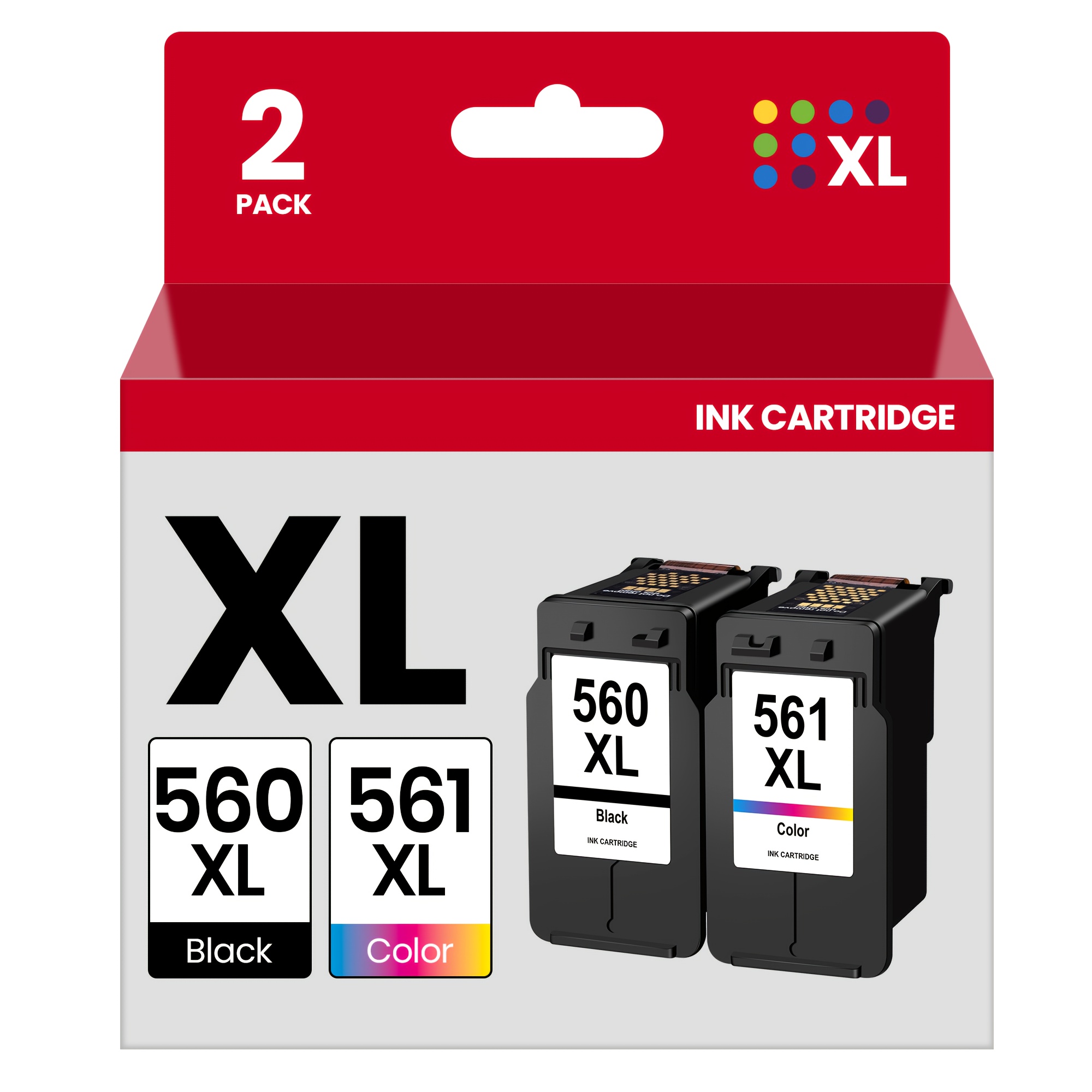 Image of Pg-560xl Cl-561xl Ink Cartridges (2pcs, Black Tri-color) Remanufactured For 560 561 Xl For Ts5350 Ts7450 Ts5351 Ts7451 Ts5352 Ts5353 Printer