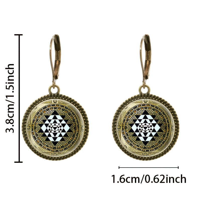 2pcs Set Blue Classic Pendant Earrings with Ear Hooks