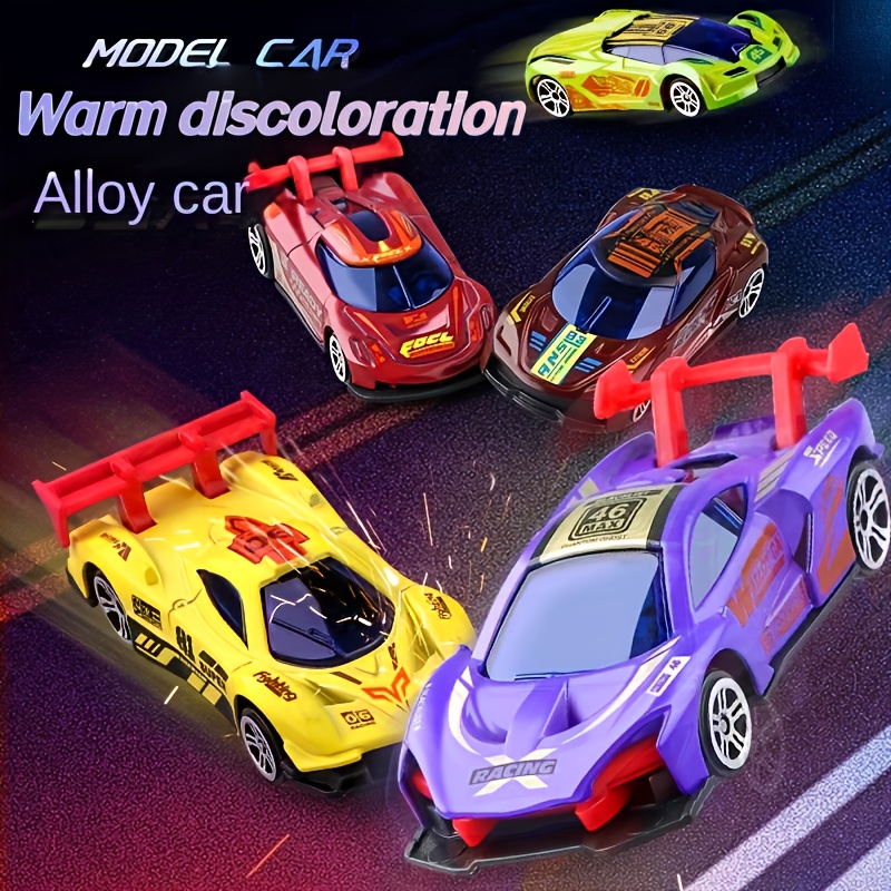 Voiture de Course Miniature à Changement de Couleur en Fonction de la Température, Couleurs Aléatoires, Cadeau Idéal pour les Fêtes, Anniversaire, Pâques, Diplôme, Noël, Halloween