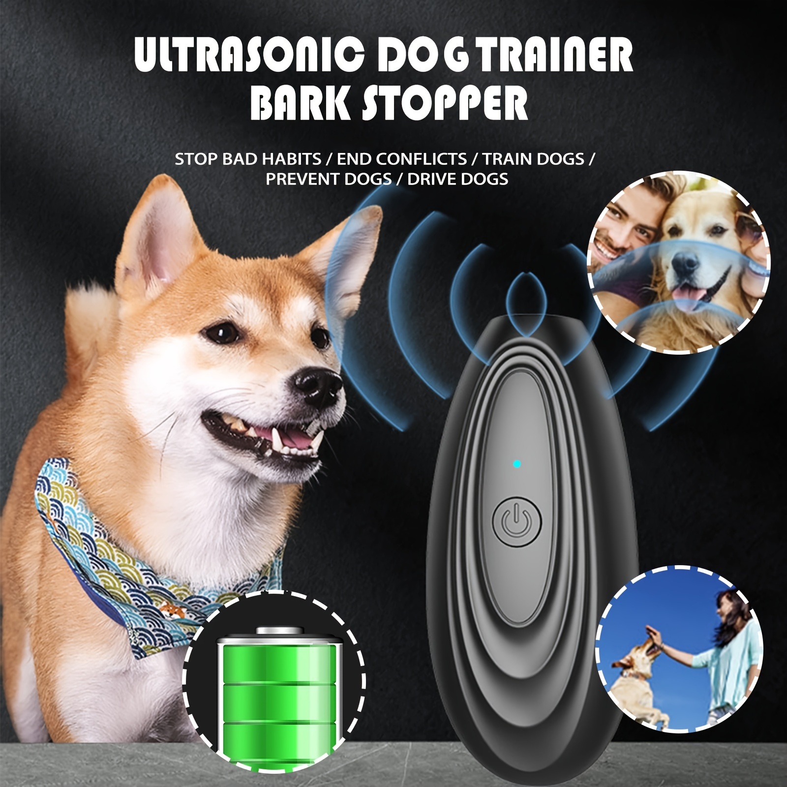 JNG® Répulsif à ultrasons pour chiens Répulsif à ultrasons pour chien
