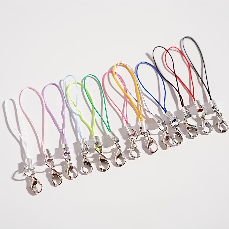 TEMU 102pcs Keychains, Colorful Buckle Rope Hanging Rope Mobile Phone Chain Strap Lobster Clasp Pendant, Random Mixed Colors, Suitable For Phone Case