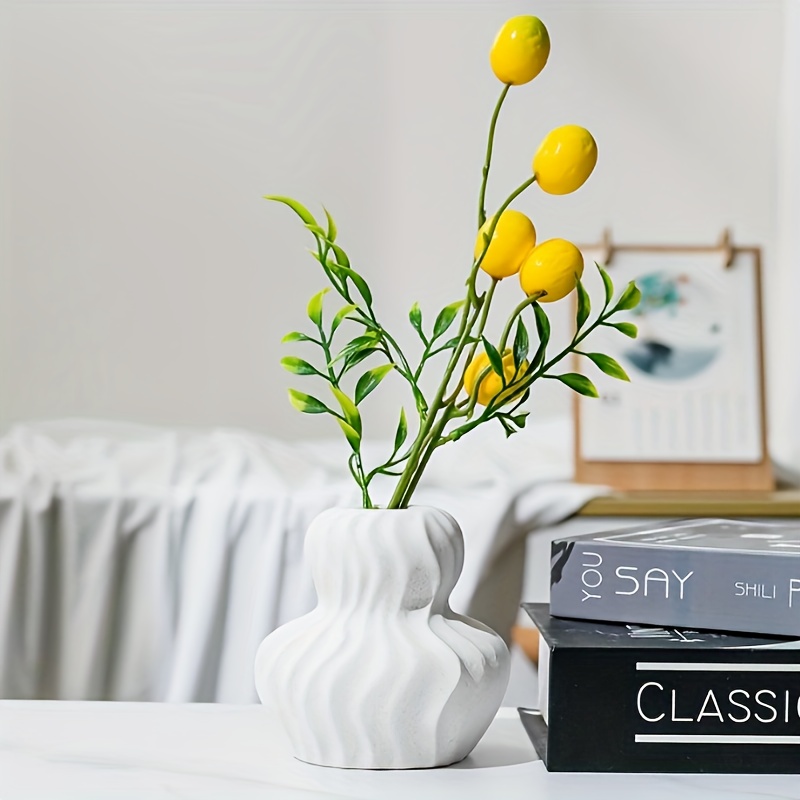 Set 3 Vasi In Ceramica Beige Zaxiva - Minimalisti Per Fiori Secchi E Decorazioni - Foto 3